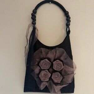 Vintage Chinese style tie dye rose flower bag shoulder bag